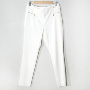 Calvin Klein Tailored Pants White Size 8 Minimalist Quiet Luxury